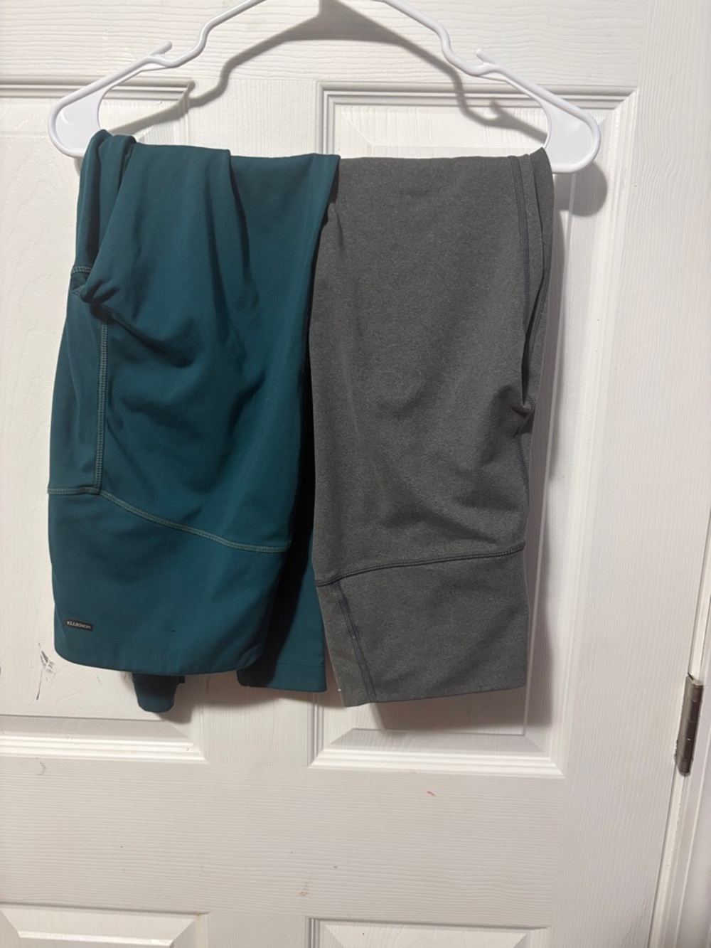 Teal and Gray Athletic Leggings Pair